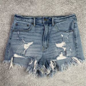 Abercrombie & Fitch Cut Off Shorts Women's 28 Blue Denim Distressed Frayed